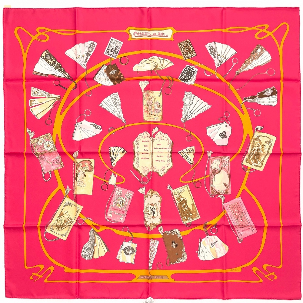 NWT Hermes Scarf "Carnets de Bal" Fuchsia